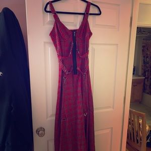 Punk full length prom gown in plaid.